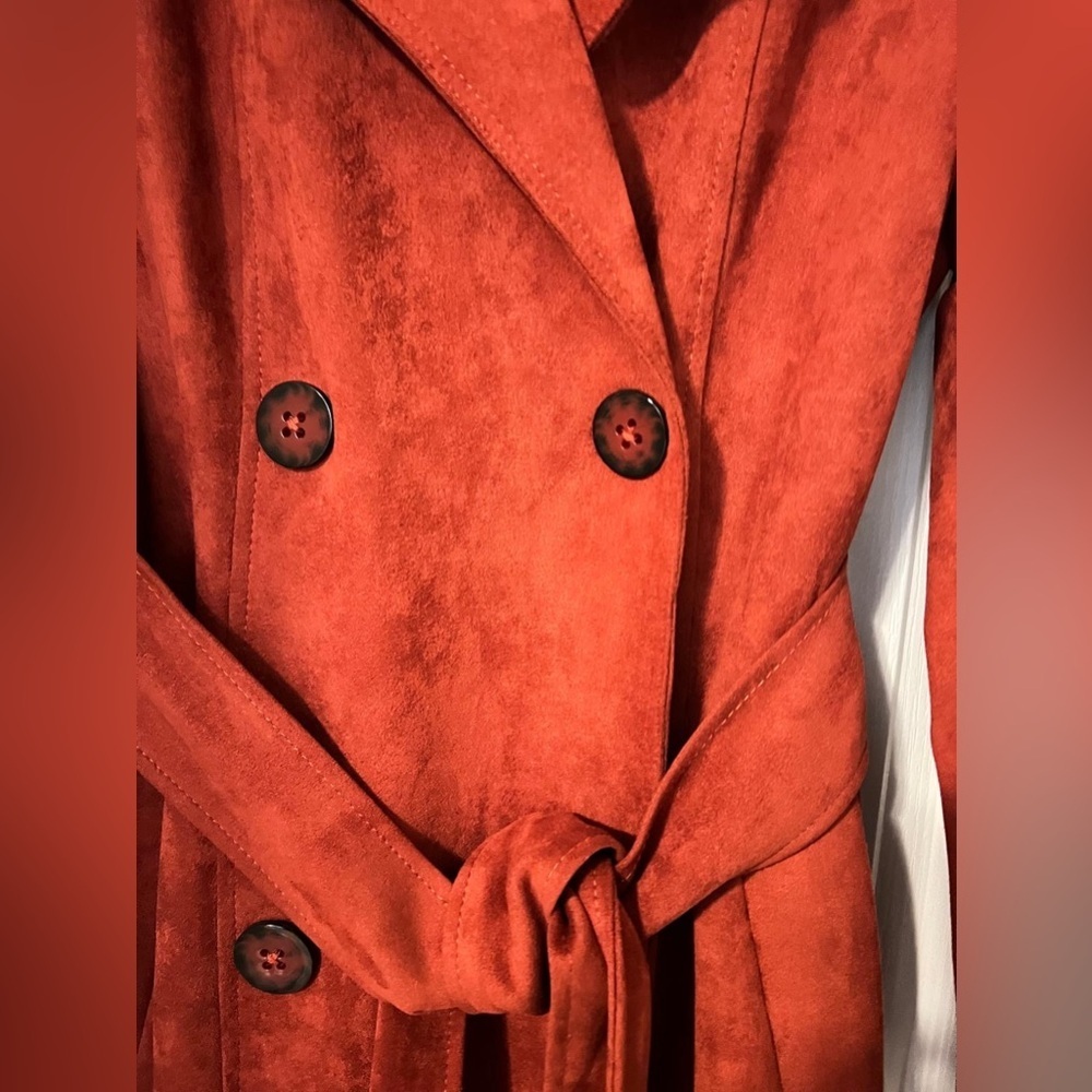 Sfera Collection Vibrant Orange Trench Coat - Picture 4 of 10